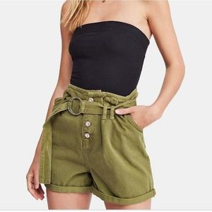 Free People Cindy utility hi-waist shorts size 2